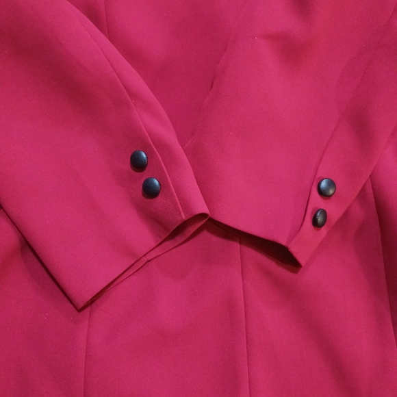 Milano Red blazer with tunic Size 16 Button Red Festive Cleavage Cover - Picture 9 of 12